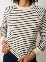 Textured Stripe Sweatshirt | Navy