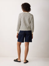 Textured Stripe Sweatshirt | Navy