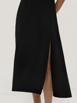 Angled Seams Jersey Dress | Black