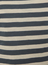 Cotton Slub Stripe Cap Sleeve Top | Grey