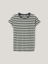Cotton Slub Stripe Cap Sleeve Top | Grey