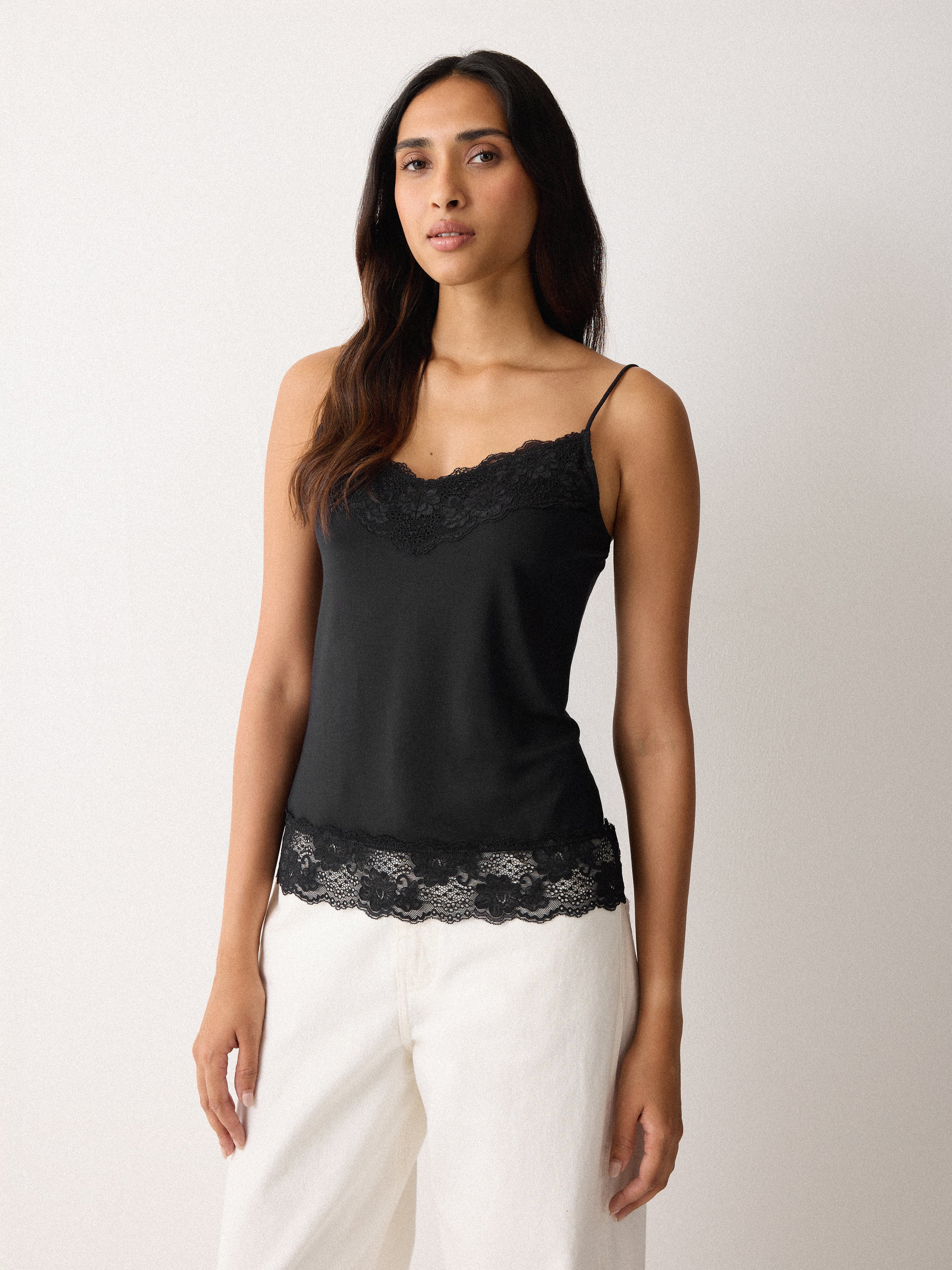 Modal Lace Vest | Black – Jigsaw