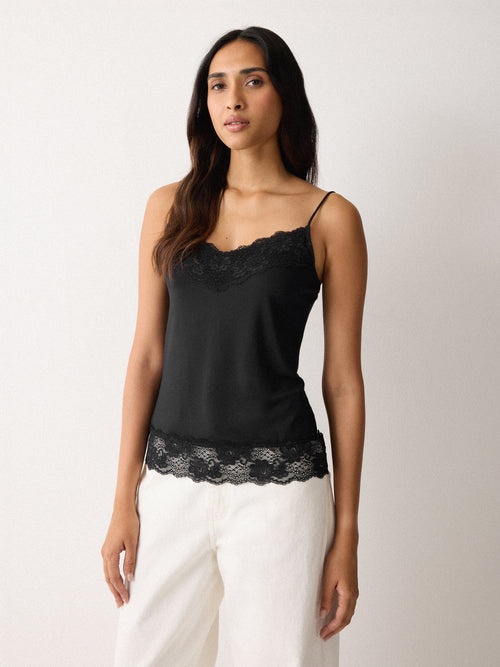 Modal Lace Vest | Black