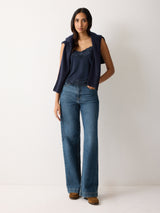 Modal Lace Vest | Navy