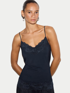 Modal Lace Vest | Navy