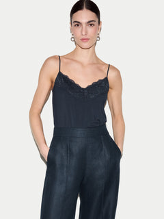 Modal Lace Vest | Navy