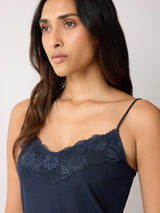 Modal Lace Vest | Navy