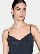 Modal Lace Vest | Navy