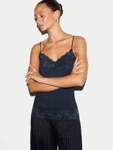 Modal Lace Vest | Navy