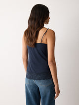 Modal Lace Vest | Navy