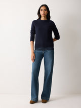 Modal Lace Vest | Navy