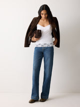 Modal Lace Vest | White