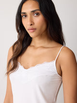 Modal Lace Vest | White