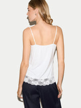 Modal Lace Vest | White