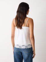 Modal Lace Vest | White