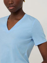 Supima Cotton V Neck T-shirt | Blue
