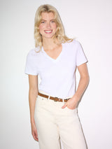 Supima Cotton V Neck T-shirt | White