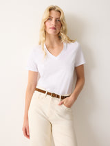 Supima Cotton V Neck T-shirt | White