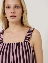 Cotton Slub Stripe Cami | Oxblood
