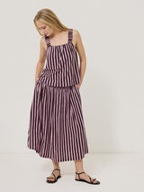 Cotton Slub Stripe Cami | Oxblood