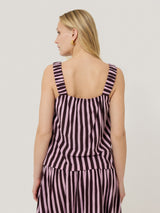 Cotton Slub Stripe Cami | Oxblood