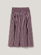 Cotton Slub Stripe Skirt | Oxblood