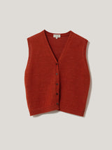 Linen Button Through Tank | Orange