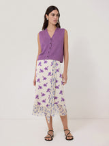 Linen Button Through Tank | Purple