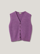 Linen Button Through Tank | Purple