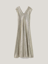 Metallic Jersey Maxi Dress | Gold