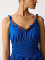 Twist Strap Jersey Dress | Blue