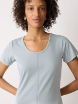 Stitched Short Sleeve Dress | Blue