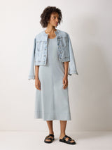 Stitched Short Sleeve Dress | Blue