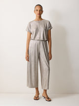 Metallic Cap Sleeve Top | Gold