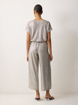 Metallic Cap Sleeve Top | Gold