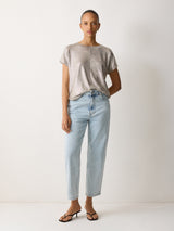 Metallic Cap Sleeve Top | Gold