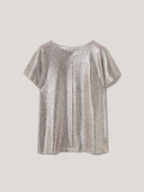 Metallic Cap Sleeve Top | Gold