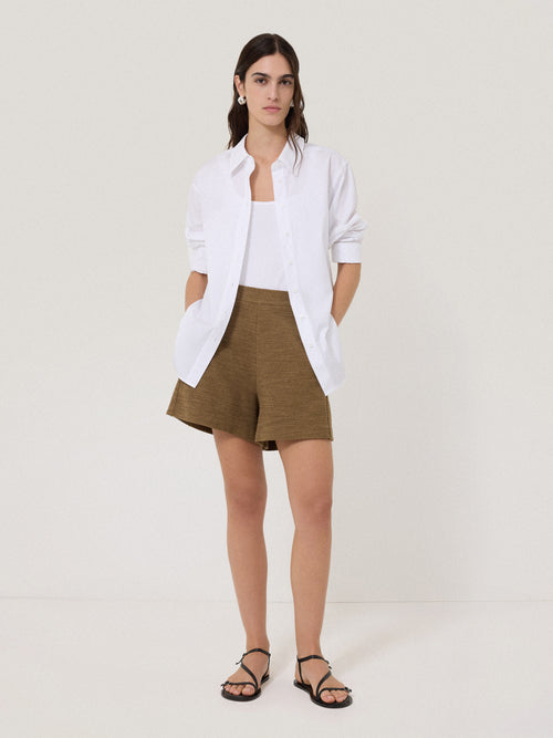 Textured Jersey Shorts | Khaki