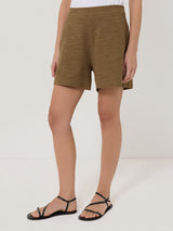 Textured Jersey Shorts | Khaki