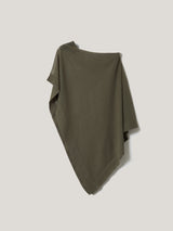 Sheer Linen Blend Poncho | Khaki
