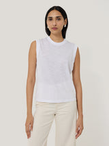 Cotton Slub Tank Top | White