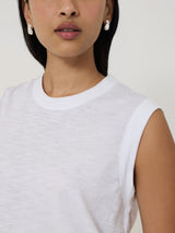 Cotton Slub Tank Top | White