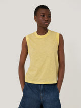 Cotton Slub Tank Top | Yellow