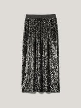 Metallic Sequin Skirt | Da | Dark Silver