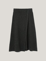 Overlap Seam Detail Skirt | Charcoal