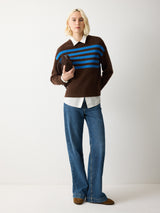 Stripe Guernsey Jumper | Brown