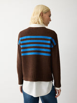 Stripe Guernsey Jumper | Brown