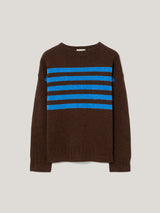 Stripe Guernsey Jumper | Brown