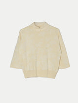 Shine Jacquard Knit Top | Cream
