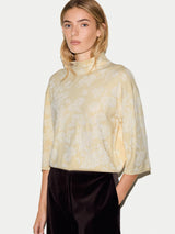 Shine Jacquard Knit Top | Cream